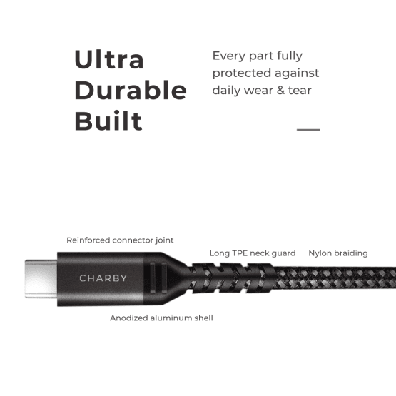 Ultra Durable Nylon Braided 100W Cable