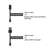 Universal charging cable with USB-A, Micro USB & Lightning Adapter