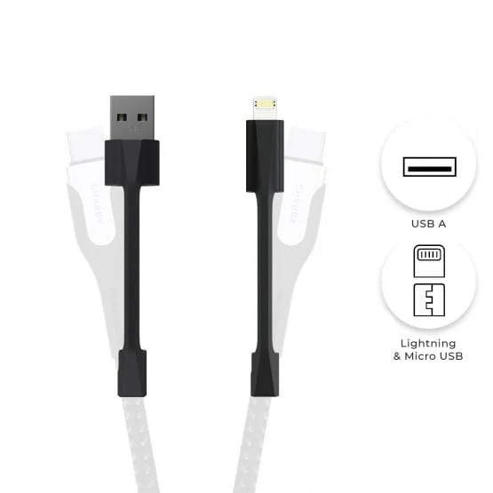 clásico metal superficie USB-C to USB-A & Lightning/Micro USB Adapter | Charby
