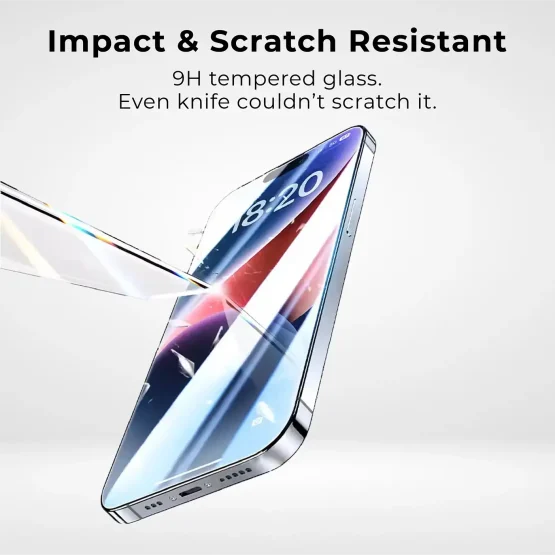 Impact & scratch resistant tempered glass screen protector