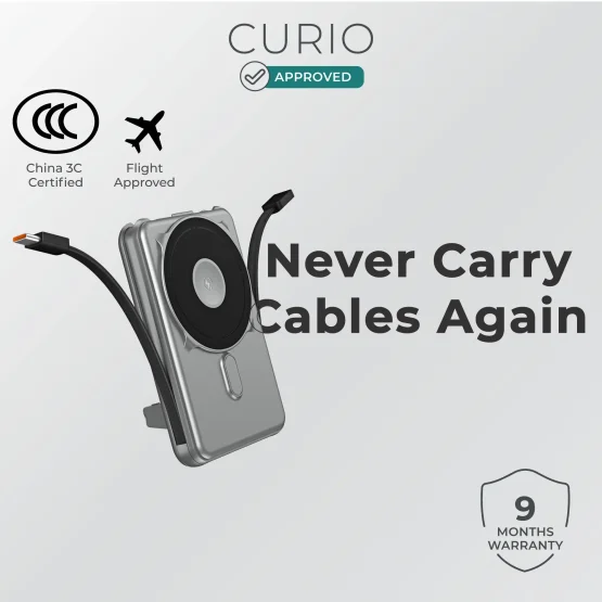 3c certified 3-in-1 magsafe powerbank with rechargeable cables
