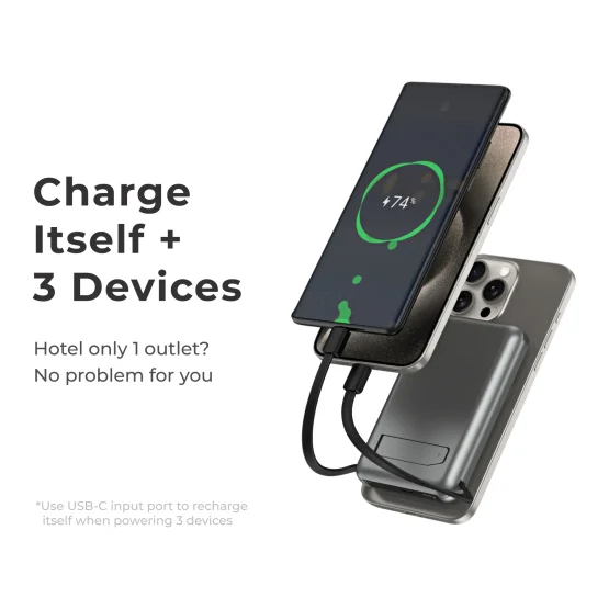 3-in-1 MagSafe Powerbank with built in input cable