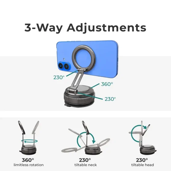 MagSafe Suction Car Mount with 360° Rotation