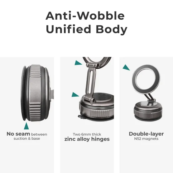 Zinc Alloy Unibody Car Mount with strong anti-shake feature