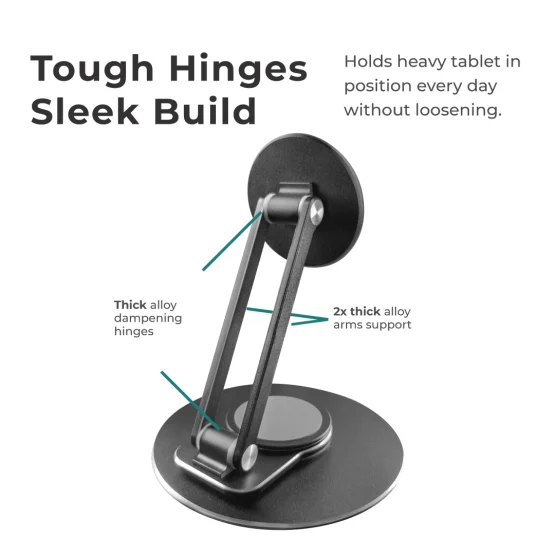 Anti-Droop MagSafe Desk Stand with Strong Hinge