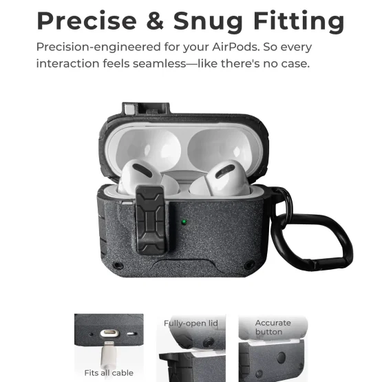 seamless fit airpods case for button LED charging