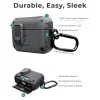 shockproof airpods case with lock stand clip