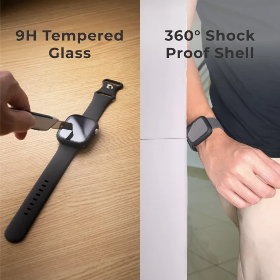 9H Screen Protector & 360° Shockproof Watch Case