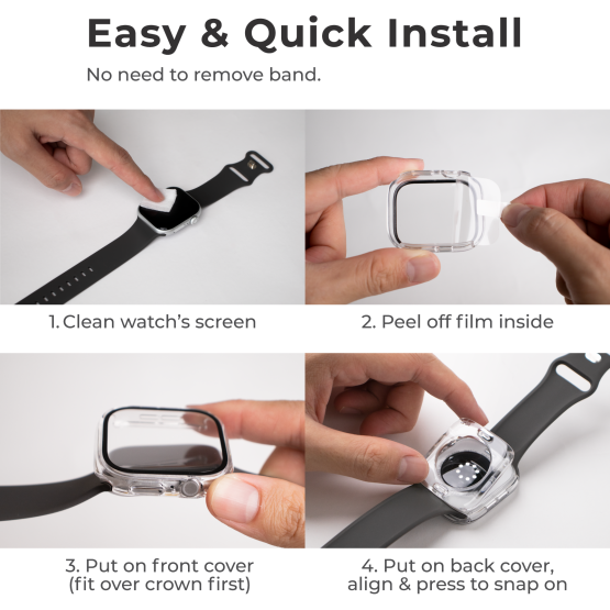 Easy Install Apple Watch Clear Case