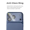 Anti-glare black ring on iPhone camera lens protector reducing glare and lens flare