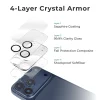 4-layer iPhone camera lens protector with sapphire coating, clear glass, and shock absorption layers