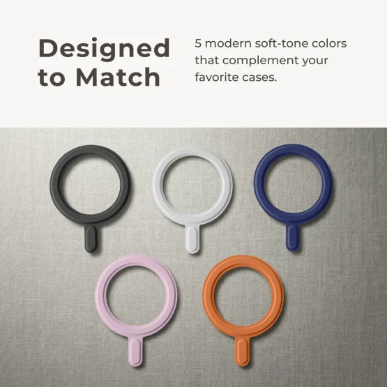 MagSafe Sticker Ring with 5 colors: Black, White, Blue, Pink, Orange