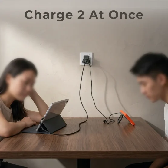 Dual Port USB-C + USB-A GaN Charger