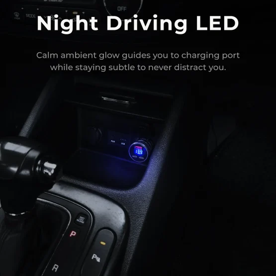 Car Charger with USB-Port illuminated by LED