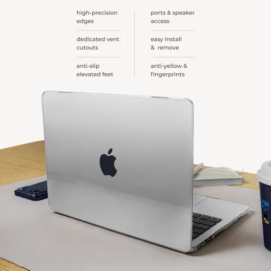 Clear MacBook Case with Precise Cutouts & No Gap